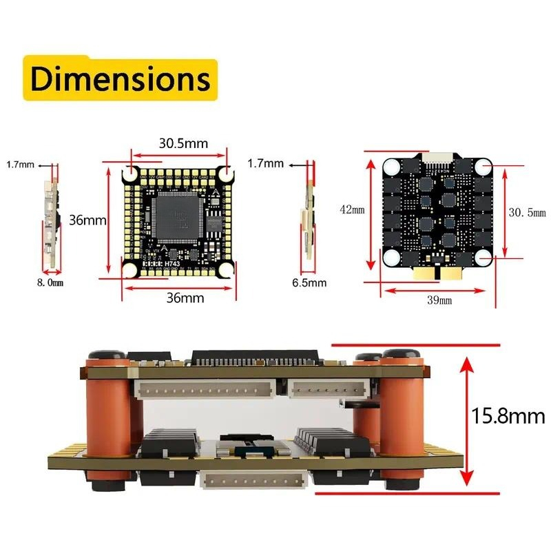 Betaflight Fc - Per DAKEFPV H743 Metal Mark4 Stack