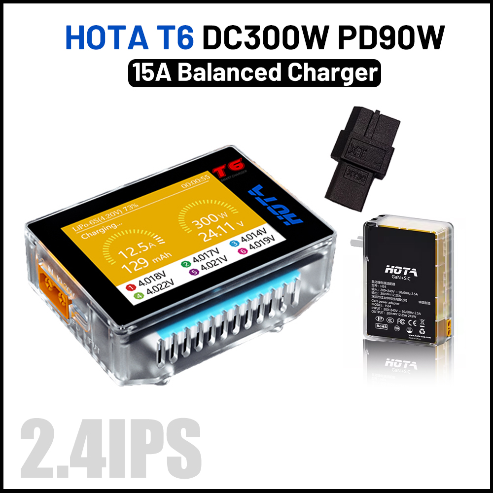 Lipo Battery 6S - Caricabatterie intelligente HOTA T6 300W 15A